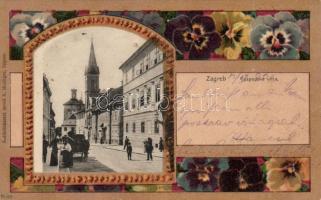 Zagreb, Gospodska ulica / street, floral litho (pinhole)