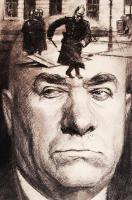 Ék Sándor, Alex Keil(1902-1975): Karl Zörgiebel. Plakát terv. Szén, papír, jelzett, paszpartuban, 46...