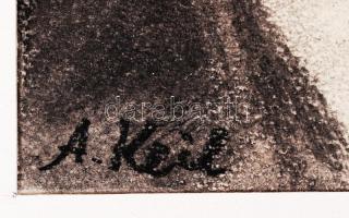 Ék Sándor, Alex Keil(1902-1975): Karl Zörgiebel. Plakát terv. Szén, papír, jelzett, paszpartuban, 46...