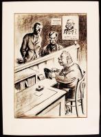 Ék Sándor, Alex Keil(1902-1975): Achtung. Plakát terv. Vegyes technika, papír, jelzett, paszpartuban, 41×28 cm