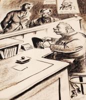 Ék Sándor, Alex Keil(1902-1975): Achtung. Plakát terv. Vegyes technika, papír, jelzett, paszpartuban...