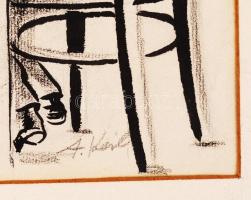 Ék Sándor, Alex Keil(1902-1975): Achtung. Plakát terv. Vegyes technika, papír, jelzett, paszpartuban...