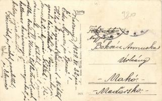 Mezőkaszony, Kosino; iskola, Klein Bernát kiadása / school, automobile