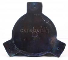 Zsolnay pávás dísztál, eozin mázas, jelzett (körpecsét), formaszám:8559, igényesen restaurált, m:23 ...