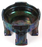 Zsolnay szecessziós lábas kínálótál, eozin mázas, jelzett (rajzolt), formaszám:8851, hibátlan, m:20 ...