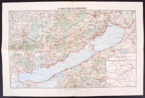 cca 1930 Balaton és környéke térkép 48x30 cm