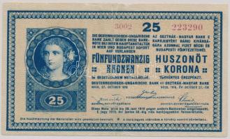 1918. 25K "3002" hullámos T:III(kis beszakadások)