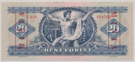 1975. 20Ft "MINTA" perforációval és felülnyomással "C 000 000569" sorozatszámmal...