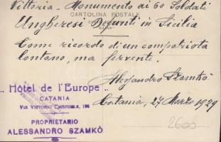 Vittoria; Cimitero, monumento soldati ungheresi defunti in Sicilia / cemetery, Hungarian military to...