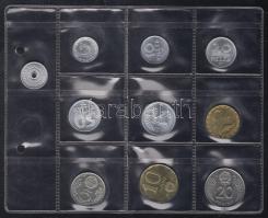 1986. 2f-20Ft 10db klf érmés forgalmi sor T:1