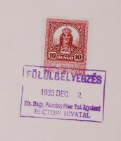 1933 Jogi diploma 70x50 cm