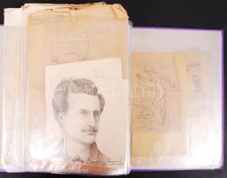 cca 1910-1940 kb 70 darabos okmány gyűjtemény gyűrűs berakóban vegyes témájú okmányokkal és nyomtatv...