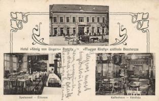 Beszterce, Magyar Király szálloda, étterem és kávéház / Hotel, restaurant and cafe, Art Nouveau
