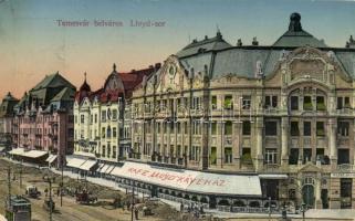 Temesvár, Lloyd sor, Kávéház, Reisz Alfréd üzlete, Uhrmann Henrik kiadása / café, shop (Rb)