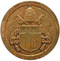 Vatikán 2001. "1929.2.11.-2001.2.11 Vatikán városállam" aranyozott Br emlékérem (60mm) szi...