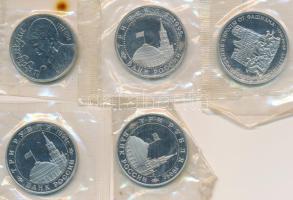 Oroszország 1991-1995. 3R (5xklf) T:BU,PP bontatlan csomagolásban Russia 1991-1995. 3 Roubles (5xdiff C:BU,PP