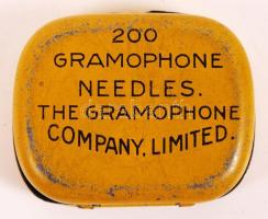 Kisméretű fém dobozka (The Gramophone Company), 3x4 cm
