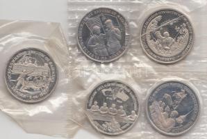 Oroszország 1994-1995. 3R (5xklf) T:PP bontatlan csomagolásban Russia 1994-1995. 3 Roubles (5xdiff C:PP