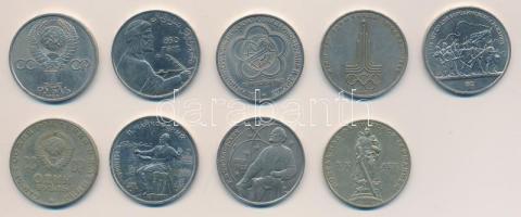 Oroszország 1970-1991. 1R (9xklf) T:vegyes Russia 1970-1991. 1 Rouble (9xdiff C:mixed