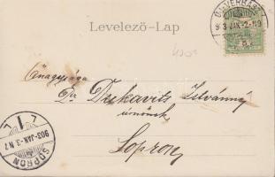 Újverbász, Evangélikus és református templom; Seidl Nándor kiadása / churches, Art Nouveau litho (EK...