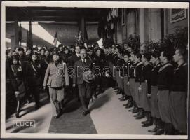 1937 Schuschnigg osztrák kancellár Velencében Mussolininál hivatalos látogatáson / 1937 Schcuschnigg Autrian chancelor in Venice with Mussolini photo 18x13 cm