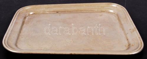 Berndorfer alpakka kávéházi tálca, jelzett, 22x27 cm