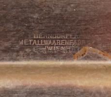 Berndorfer alpakka kávéházi tálca, jelzett, 22x27 cm