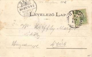 Tövis, Izraelita templom, vasútállomás; Klein Mihály kiadása / synagogue, railway station