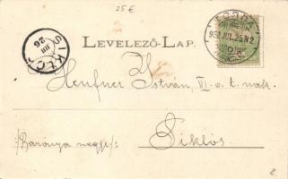 Torda, Bányafürdő, posta, főtér; kiadja Füssy és Sztupjár / spa, post office, main square, floral