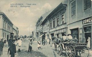 Szászváros, Broos; Vásár utca, Németh János kereskedése / shopping street