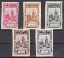 5 db Reichsverein für Kinderschutz (Prag-Kleinseitner Brückenturm) feliratú levélzáró