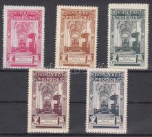 5 db Reichsverein für Kinderschutz (Mariazell-Kirche Innen-Ansicht) feliratú levélzáró.