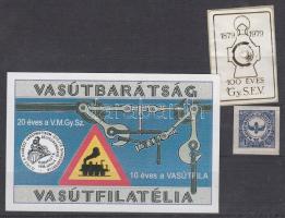 3 db vasúti témájú levélzáró