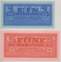 Német 3.Birodalom/Deutsche Wehrmacht (Német Véderő) 1942. 1RPf kék + 5RPf T:I German Third Reich/Deutsche Wehrmacht 1942. 1 Reichspfennig blue + 5 Reichspfennig C:UNC