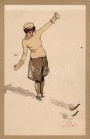 Skiing lady, Vouga & Cie. litho s: Carlo Pellegrini