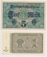 Német Birodalom / Csáazárság 1917. 5M T:II + Német 3. Birodalom 1937. 1RM (2x) egymás utáni sorszámm...