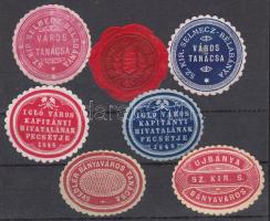 cca 1848 Bányavárosok pecsétbélyegei, 7 db