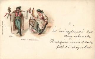 1899 Vőfély, Brautwerber; Rigler Rt. kiadása / Hungarian folklore litho