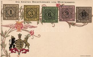 Die Ersten Briefmarken von Würtemberg / the first stamps of Würtember; litho