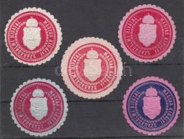Magyar Királyi Szabadalmi Hivatal, 5 db pecsétbélyeg