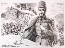 Jurida Károly (1935-2009): Görgey Artúr. Rézkarc, papír, jelzett, 26×37 cm