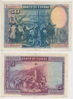 Spanyolország 1928. 25P + 50P T:III
Spain 1928. 25 Pesetas + 50 Pesetas C:F