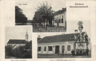 Vaskeresztes, Németkeresztes iskola, Szentháromság szobor, Római katolikus templom