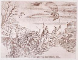 Budai Tibor (1946-):Bottyán János. Rézkarc, papír, jelzett, 29×39 cm