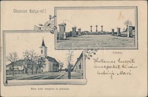 Bátya Kálvária, Római katolikus templom és plébánia, floral (kis szakadás / small tear)