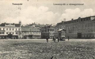 Temesvár, Losonczy tér, vármegyeháza / square, town hall