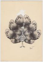 cca 1970-1980 Elfáradt pávatáncosok…., a Füles szerkesztőségének archívumából, fotómontázs, 21x15 cm