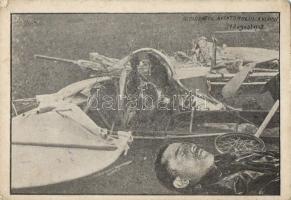 'Accidentul aviatoului Aurel Vlaicu' aeroplane crash memorial card (EK)