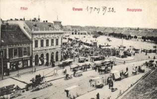 Versec, Főtér, Koloman Weiss, Maria Uroschevits és Wasa Petrovics kereskedései / main square, market, shops