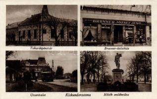 Kiskundorozsma, Brunner-üzletház, Hangya, hősi emlékmű